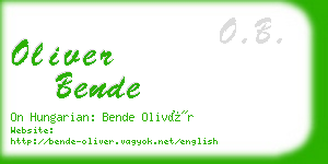 oliver bende business card